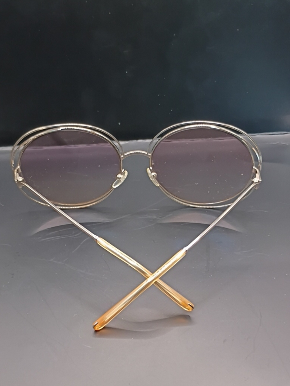 Chloe Round Framed Purple Tinted Sunglasses - Picture 4 of 8